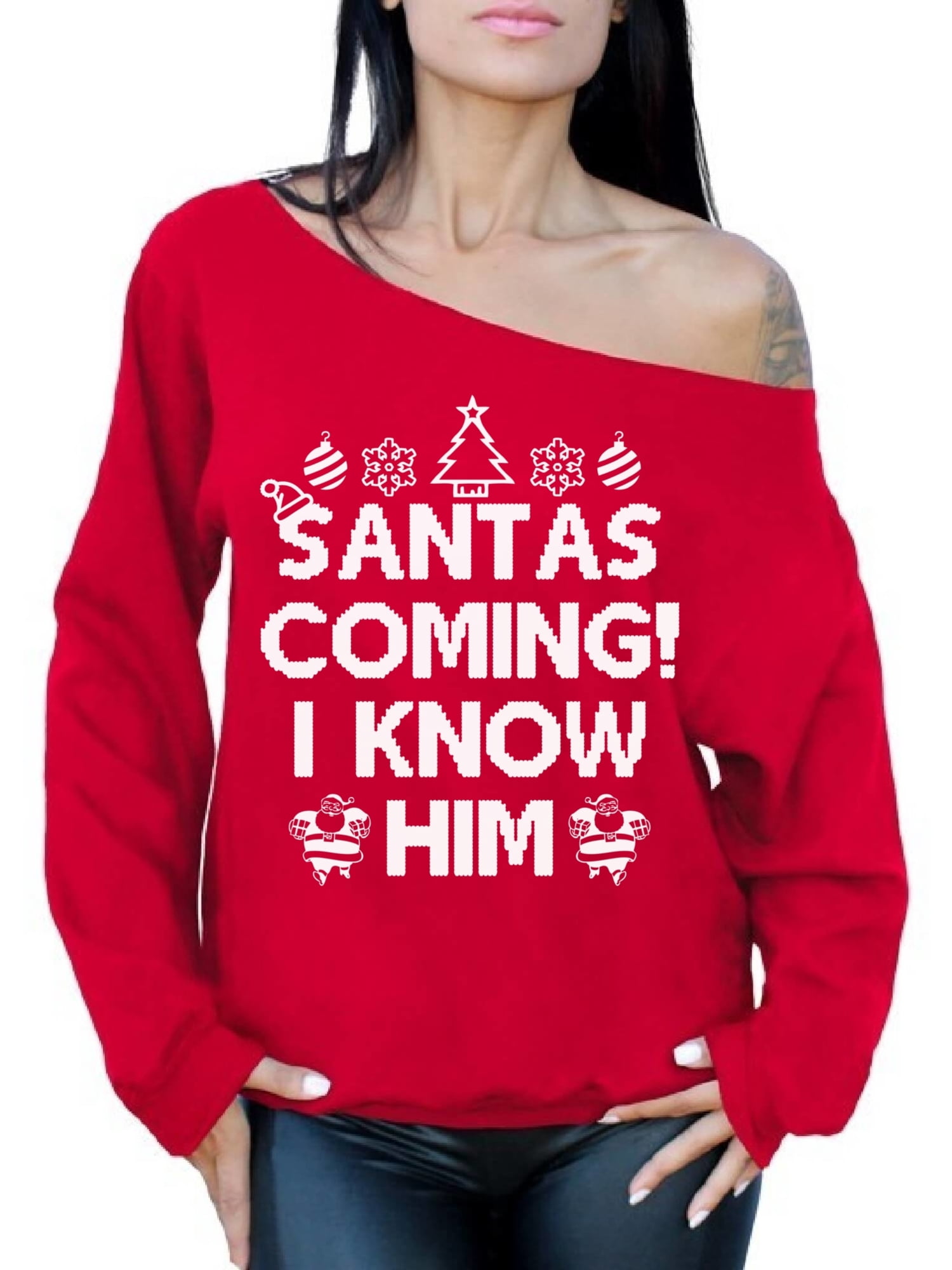 santa i know him sweatshirt