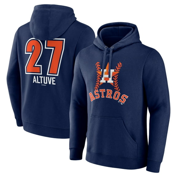 Men's Jose Altuve Navy Houston Astros Fastball Player Name & Number Pullover Hoodie