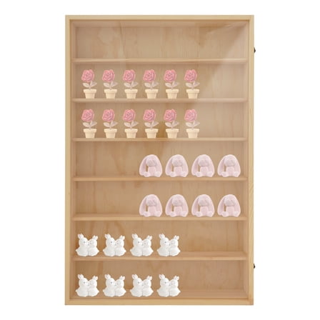 Wooden Display Case, Display Case for Model Cars, Wall-Mountable Wooden Display Cabinet