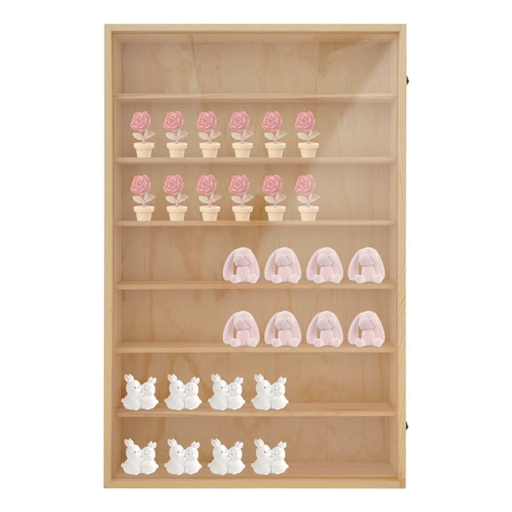 Wooden Display Case, Display Case for Model Cars, Wall-Mountable Wooden Display Cabinet