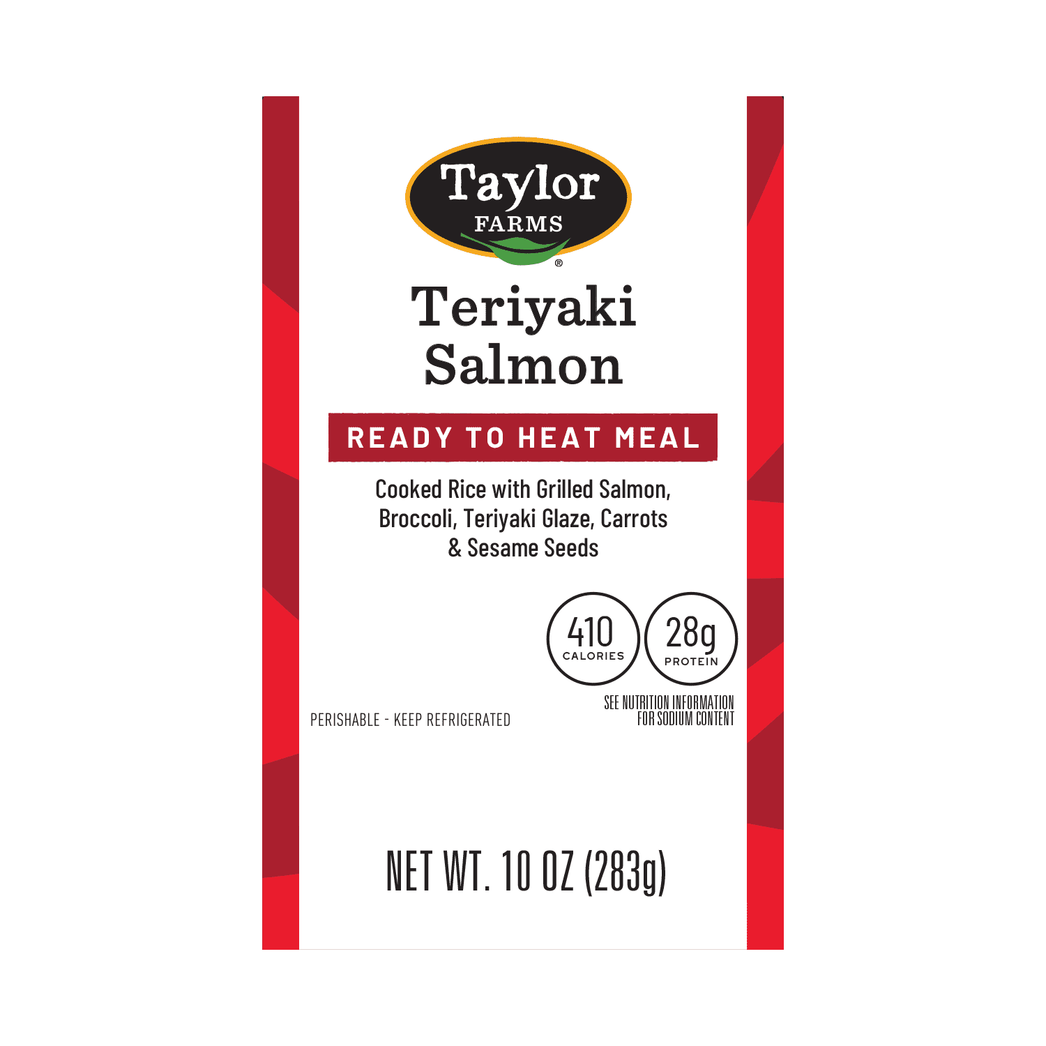 Taylor Farms Teriyaki Salmon, Microwave Ready Single Serve Meal, 10 oz, Fresh