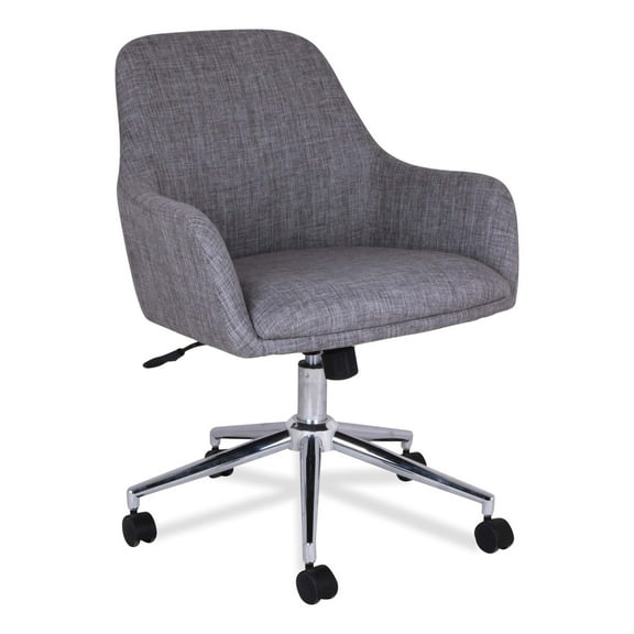 Workspace by Alera Mid-Century Task Chair, Supports Up to 275 lb, 18.9 to 22.24 Seat Height, Gray