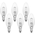 thumbnail image 1 of Dinheiro Juego de 6 Bombillas Incandescentes Vela E14 60w 230v, Llama E14, Blanco Cálido 2700k, 650lm, Regulable, C35 Transparente, para Lámpara de Araña y Escritorio, 1 of 6