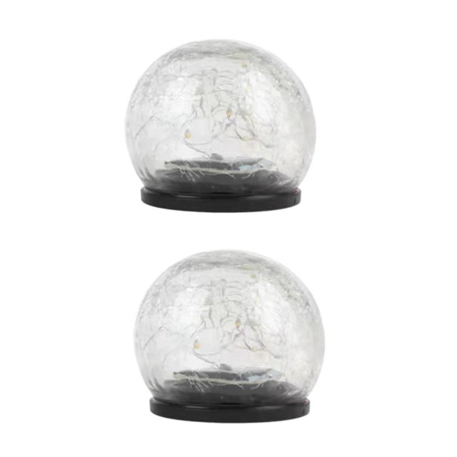 2 piezas de 12 cm de bola de tierra solar con grietas para exteriores, impermeable, para balcón, jardín, patio, paisaje, luces decorativas para exteriores/jardín