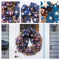 thumbnail image 5 of Red White Blue Wreath With Stars Bow Independence Day Wreath July 4th Patriotic Wreath Front Door Memorial Day Artificial Flowers Wreath Flag Day Hanging Decoration Indoor outdoor Home Decor, 5 of 9