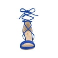thumbnail image 5 of BLISSFUL STEP Women's Open Toe Kitten Heel Lace Up Sandals, 5 of 7