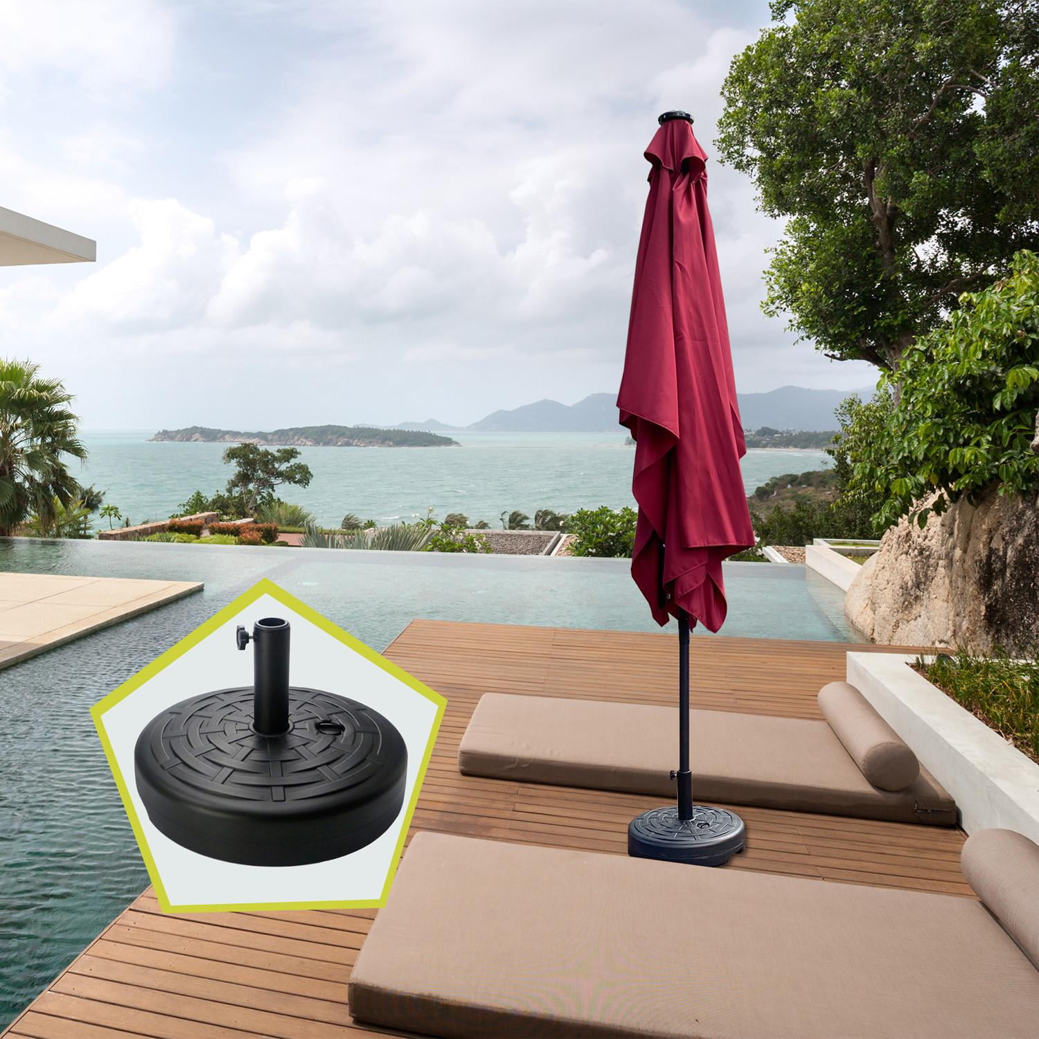 Umbrella Base Stand Round Plastic Patio Heavy Duty Umbrella Pole Holder