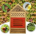 thumbnail image 3 of Insect House Natural Wooden Bee Hotel Butterfly Habitat for Gardens Ladybugs(Ladybirds), lacewings, Butterfly, Mason Bees, Solitary, Leaf Cutter & Many Other Beneficial Insects (19.5*29.5*4), 3 of 7