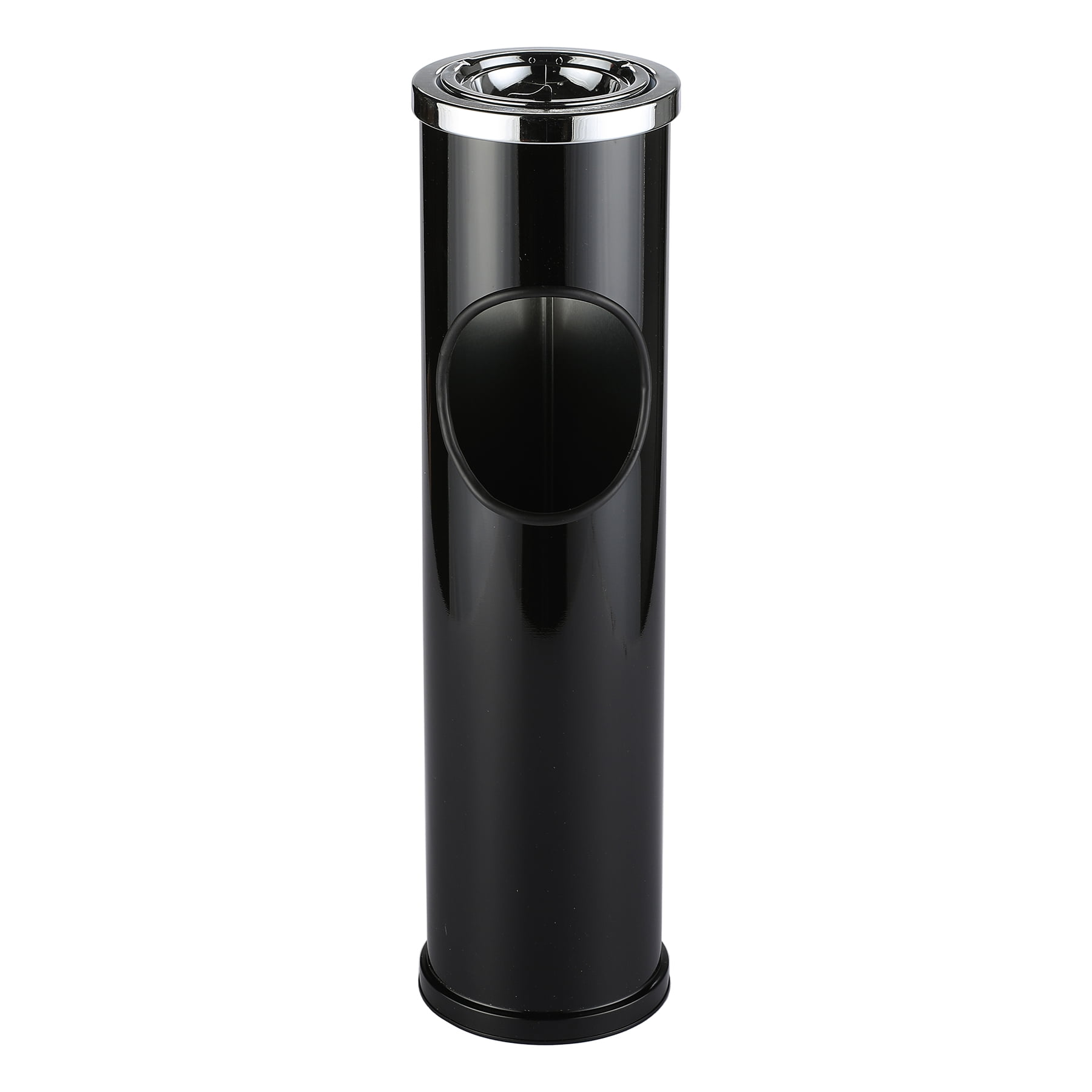 Light Weight Steel Fire Safe Ashtray Cigarette Disposal with Trash Can, 1.2 Gallon Capacity (Black)