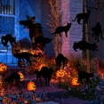 thumbnail image 4 of 3D Halloween Hanging Black Cats Decoration, Realistic 12 Pieces Scary Hanging Cat Silhouette for Yard Sign Outdoor Indoor Lawn, Halloween Black Cat Party Home Decoration, 4 of 8