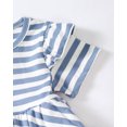 thumbnail image 4 of Baby Girl Clothes 12 18 Months Infant Outfit 18 Months Girl Clothes Summer 12 Month Girls Clothes Blue Striped Short Sleeve Top Denim Shorts Sets, 4 of 6