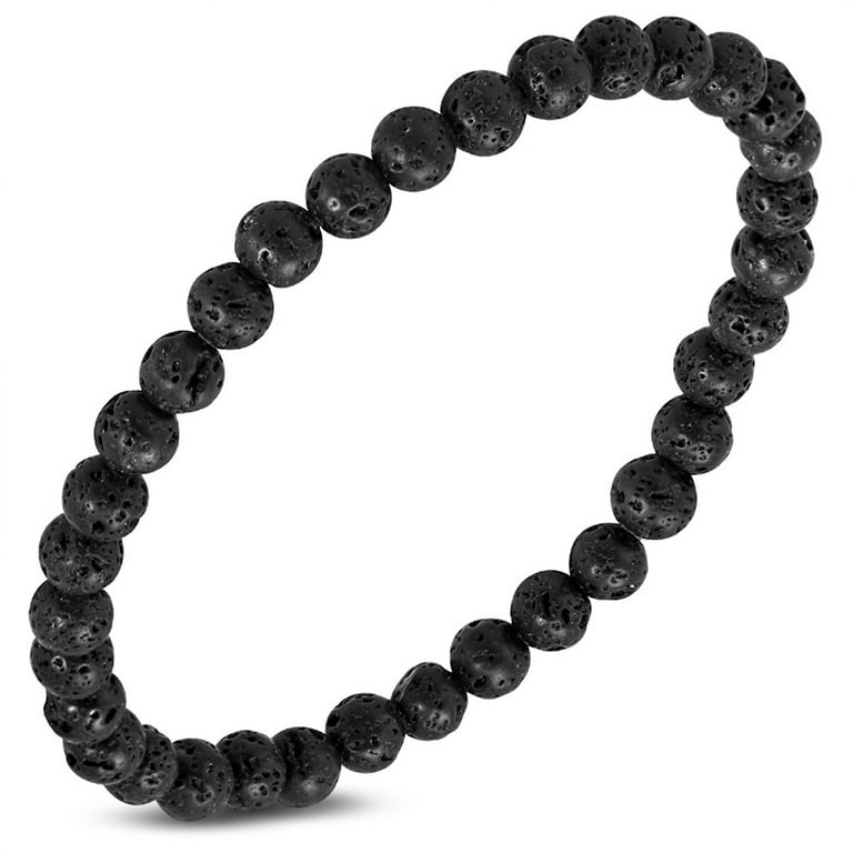 Black Lava Rock - Wishbeads Bracelet (Regular)