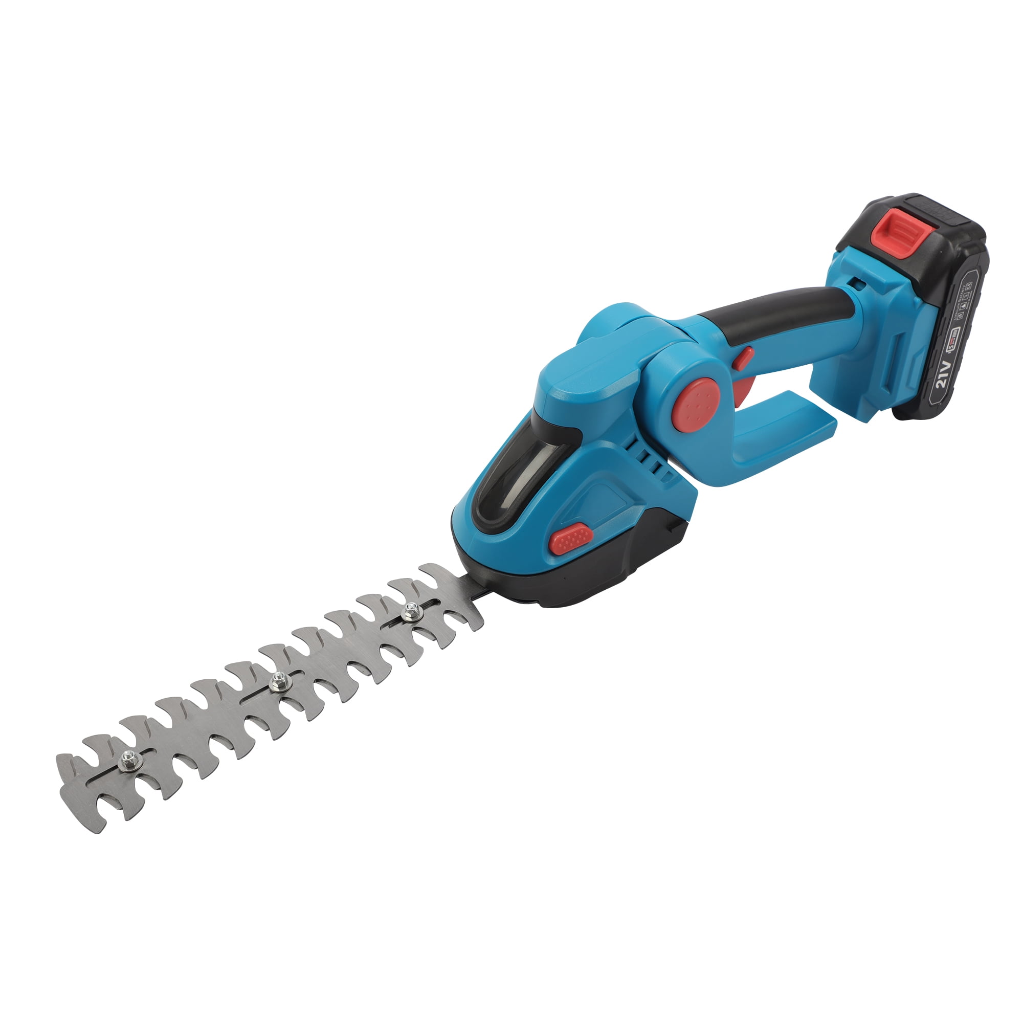 Hedge Trimmer Cordless with Battery and Charger 21V Electric Brush Grass Shrub Trimmer 2 in 1 Handheld Mini Grass Shears Grass Cutter Battery Powered Hedge Trimmer for Garden, Yard and Lawn