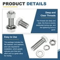 thumbnail image 3 of M6 x 55mm 304 Stainless Steel Hex Head Screws Bolts, Nuts, Flat & Lock Washers Assortment Kit, 12 Sets, 3 of 6