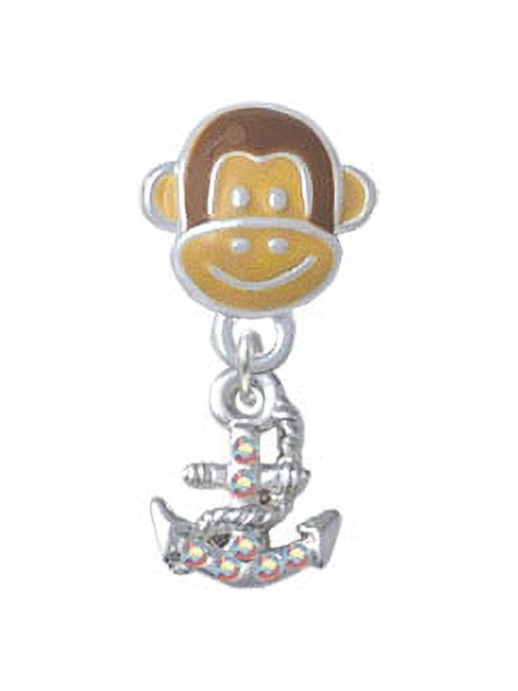 Mini AB Crystal Anchor - Monkey Face Charm Bead