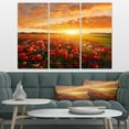 thumbnail image 3 of Designart 'Beautiful Poppy Field at Sunset ' Abstract Wall Art Canvas, 3 of 3