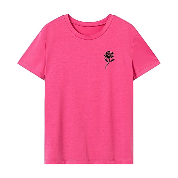 Camiseta para mujer Verano Activewear Ropa de moda Camiseta básica para acampar viajes XL