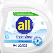 all Free Clear Liquid Laundry Detergent, 141 oz, 94 Loads