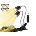 thumbnail image 2 of Turtle Basking Lamp Heating Calcium Supplement UVA Climbing Pet Tortoise Double Headed Lamp Pet Heating Insulation Lamp Sun Lamp, 2 of 8
