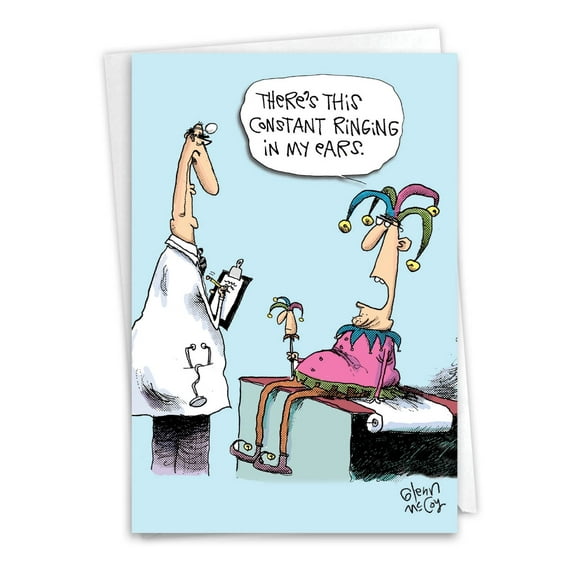 NobleWorks Funny Get Well Greeting Card with 5 x 7 Inch Envelope (1 Card) Constant Ringing 9734