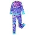 thumbnail image 3 of YONGHS Kids Girls Long Sleeve Full Body Mermaid Unitard Turtleneck Bodysuit for Dance Gymnastics Type A 11-12, 3 of 7