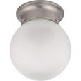 thumbnail image 1 of Nuvo Lighting 63299 - 1 Light Brushed Nickel Frosted White Glass Ball Shade Ceiling Light Fixture (60-3299), 1 of 2