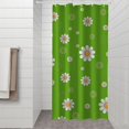 thumbnail image 2 of Green Daisy Flower Orange Centers Pattern Shower Curtain 36"x72" ,Bathroom Decorative Shower Curtains Set with 12 Hooks,Modern Waterproof Washable Shower Curtain, 2 of 6