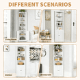 thumbnail image 6 of Hassch 71" Corner Cabinet with 2 Doors, Tall Storage Cabinet with Adjustable Shelves, Floor Standing Metal Cabinet for Kitchen, Hallway, Living Room, Space Saving, White, 6 of 9