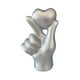 thumbnail image 3 of Escultura de mano con forma de corazón de amor, adorno de escritorio para aniversario o fiesta de cumpleaños. Plateado, 3 of 9