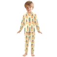 thumbnail image 6 of FORMRS Long Sleeve Top and Pants Pajama Set for Niños 2-Piece Sleepwear, Sizes 18M-8Y, Sunshine Pineapples, 6 of 6