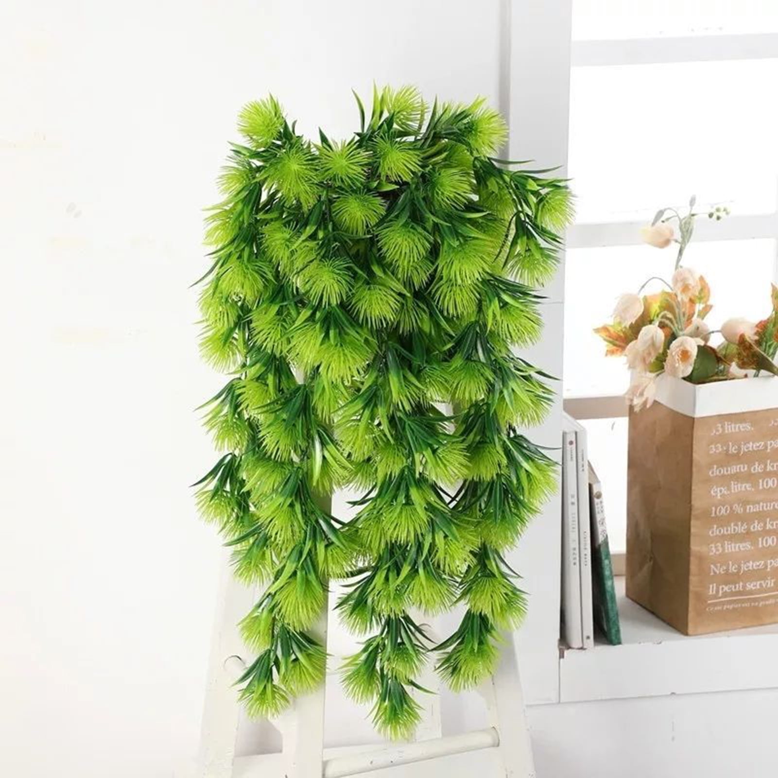 Artificial Hanging Plants Simulation Rattan, Waterproof & UV Resistant