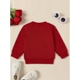 thumbnail image 3 of Baby Christmas Sweatshirts Casual Long Sleeve Letter Print Loose Pullover Toddler Warm Tops, 3 of 9