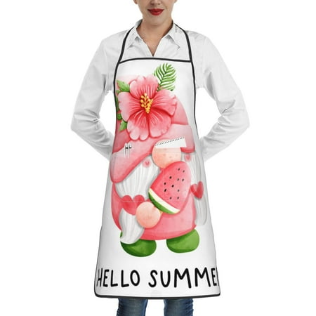 

Lukts Watercolor Tropical Gnomes Pattern Kitchen Apron Waterdrop Resistant Apron with adjustable Aprons for Women and Men with Pockets Cooking Apron