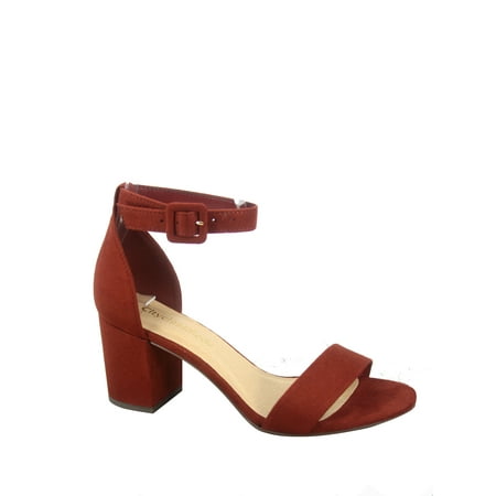 

Cake-S Women s Fashion Open Toe Ankle Strap Buckle Low Chunky Heels Dress Sandals Shoes