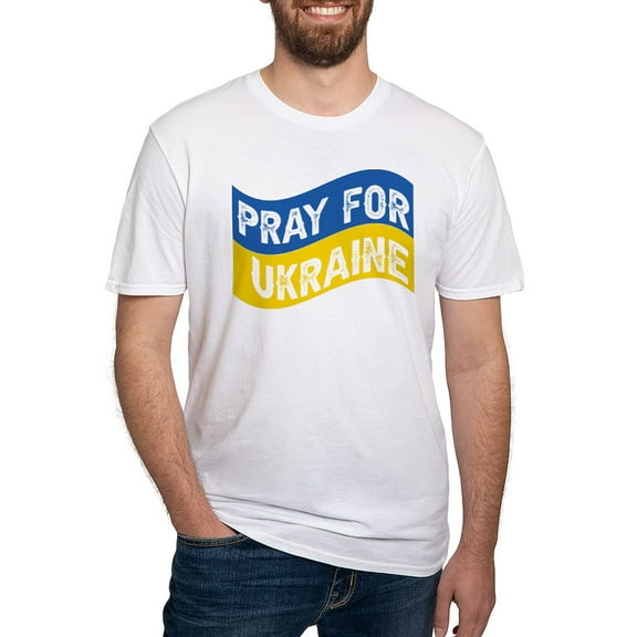 CafePress - Pray For Ukraine T Shirt - Fitted T-Shirt, Vintage Fit Soft Cotton Tee