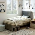 thumbnail image 3 of Furniture of America Jaq Wood Gray and Charcoal Twin Panel Kids Bed, 3 of 10