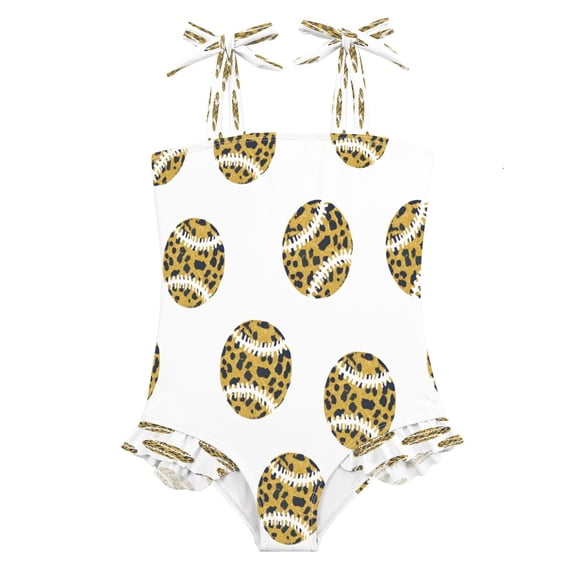 DIXRUYEE Swimsuit One Piece swimwear Leopard Baseball Pattern of Pattern