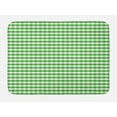 thumbnail image 1 of Gingham Bath Mat, Picnic Blanket Inspired Green and White Plaid Retro Gingham Checkered Pattern, Plush Bathroom Decor Mat with Non Slip Backing, 29.5" X 17.5", Green and White, by Ambesonne, 1 of 2