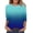 Blue, variant on Women's T-Shirts Funny Graphic Summer Striped Elbow Length Loose Fit Crew Neck Comfortable Breathable Tshirt