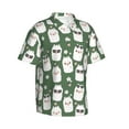 thumbnail image 3 of Xecao Alpaca Faces print Hawaiian shirt - a stylish short-sleeve button-down for men, perfect for casual beach and tropical outings., 3 of 9