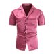 thumbnail image 3 of Blusa y camisa de manga corta con cuello vuelto para hombre, camisa brillante de manga corta con cuello vuelto, blusa de manga corta con cuello vuelto, abrigo de poliéster para hombre, 3 of 8