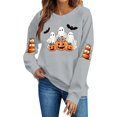 thumbnail image 2 of DIOAZUD Womens Halloween Sweatshirts Funny Ghost Graphic Pullovers Stretch Going Out Round Neck Long Sleeve Sweater Tops Halloween Costumes, 2 of 5