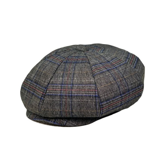 WITHMOONS Tartan Plaid Glen Check Baker Boy Flat Cap Beret Newsboy Hat LDG1463 (Grey)
