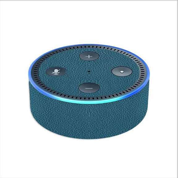 Skin Decal For Amazon Echo Dot 2 (2Nd Generation) / Blue Teal Leather Pattern L