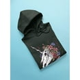 thumbnail image 3 of Unicorn Skull W Flowers. Hoodie Women -Smartprints Designs, Female 3X-Large, 3 of 4