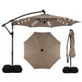 thumbnail image 1 of Gymax 10 FT Patio Solar LED Offset Cantilever Umbrella Hanging Outdoor Market Umbrella Outdoor Turquoise, 1 of 7
