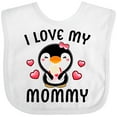 thumbnail image 3 of Inktastic I Love My Mommy with Cute Penguin and Hearts Girls Baby Bib, 3 of 4