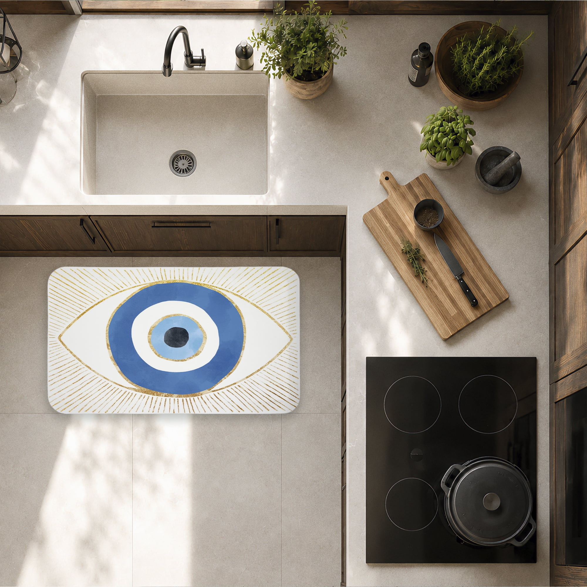 Stupell Industries Symbolic Evil Eye Protection Printed Anti-Fatigue Floor Mat, design by Ziwei Li