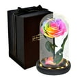thumbnail image 2 of Fiudx Rosa de Cristal con Diseño Romántico de Led, Base de Madera y Vidrio de Borosilicato de Alta Calidad, Elegante Decoración para El Hogar, Ideal para San Valentín y Bodas, Luz Cálida, Tamaño 13 X, 2 of 4