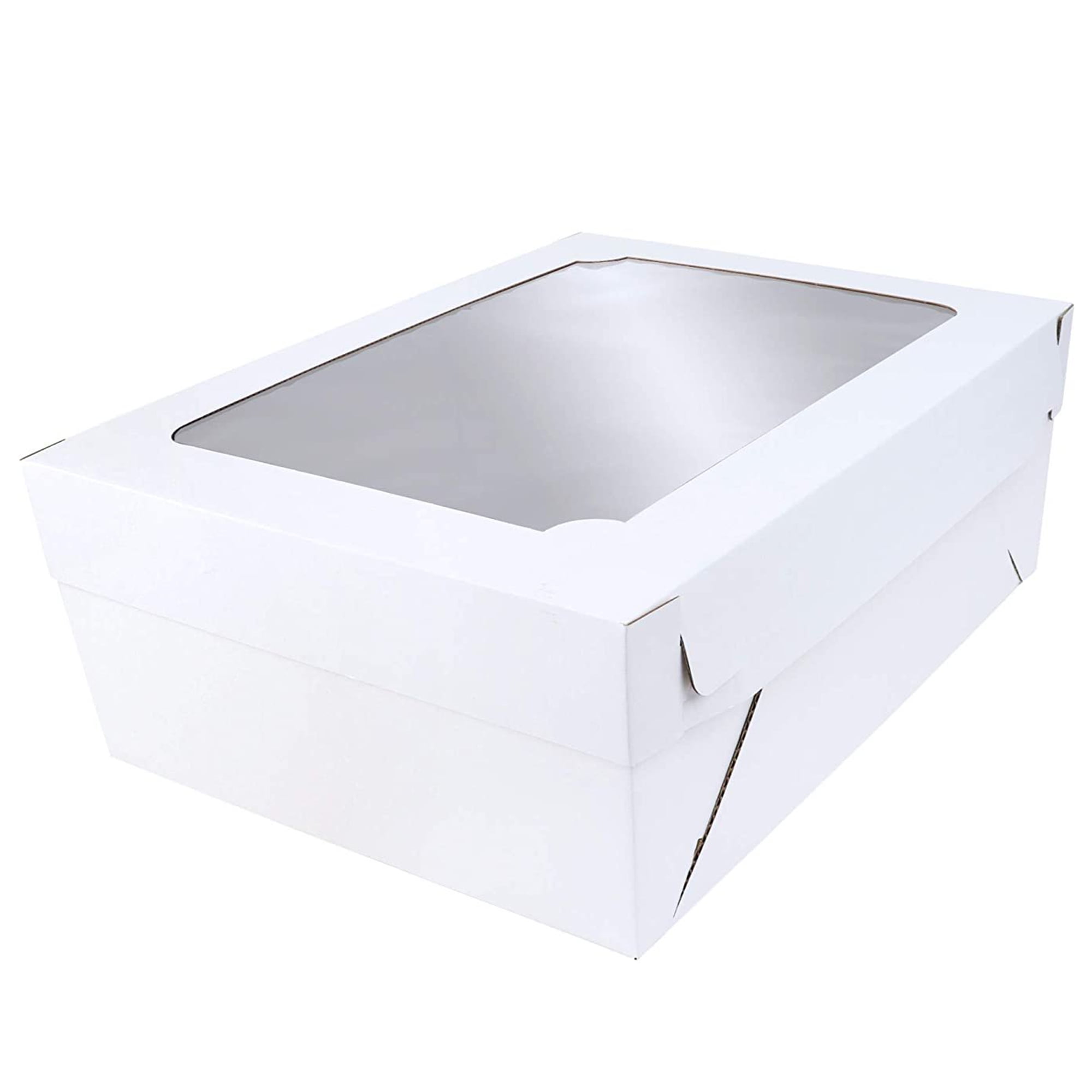 BAKERY 1-PIECE/LOCK CORNER 10 BOXES PASTRY 6" X 6" X 4" WHITE CAKE BOX 